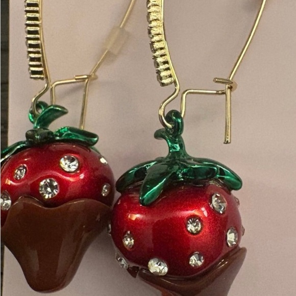 Betsey Johnson Chocolate Covered Strawberry Earrings - Picture 3 of 3